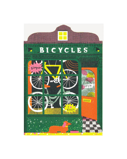 Bicycle Shop Die Cut Card