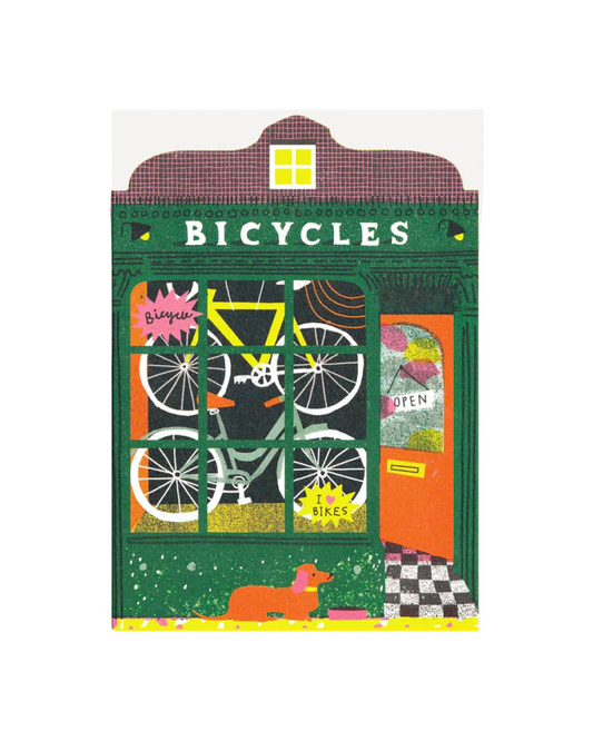 Bicycle Shop Die Cut Card