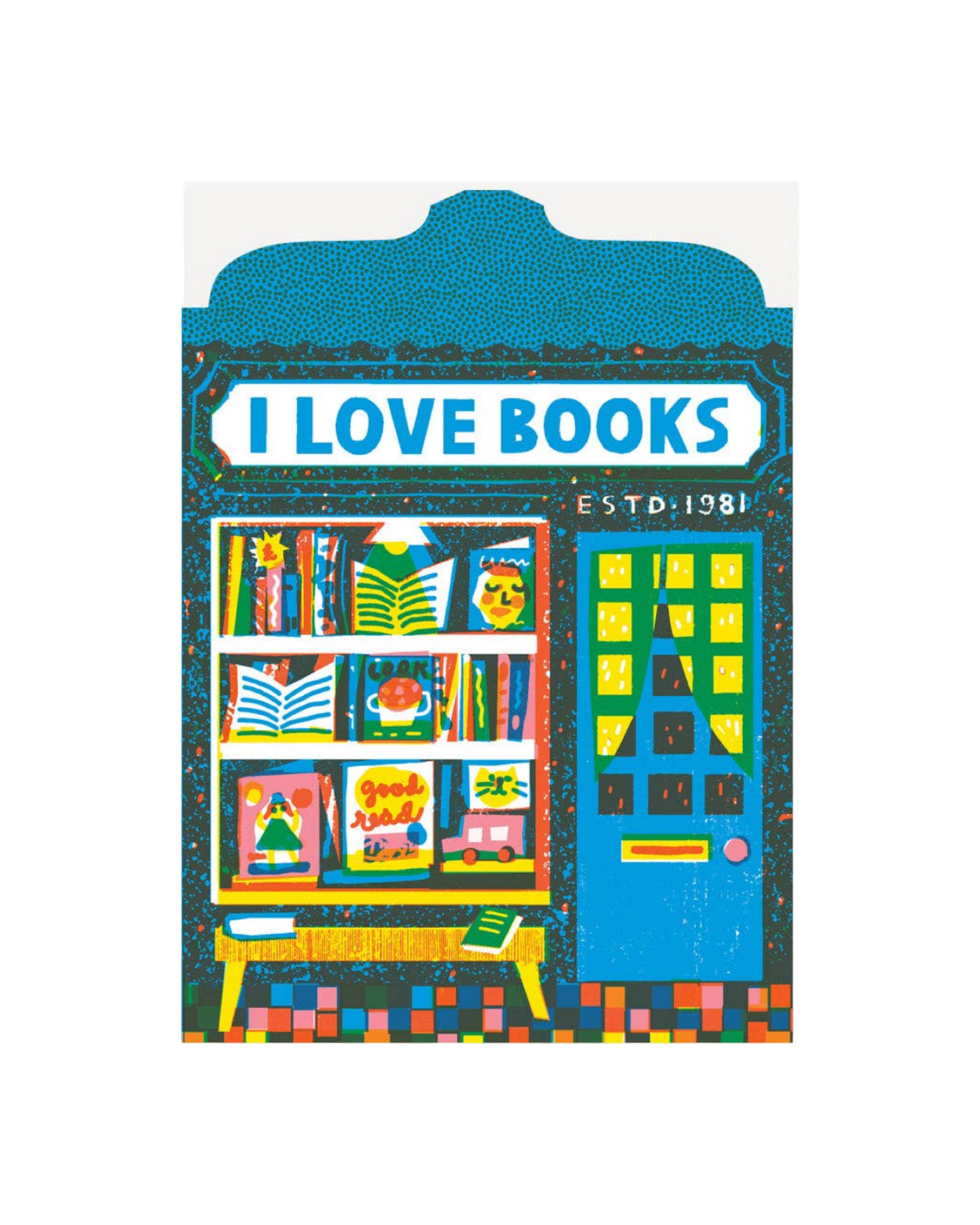Book Shop Die Cut Card