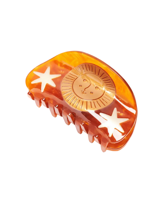 Golden Astrology Sun and Stars Hair Claw