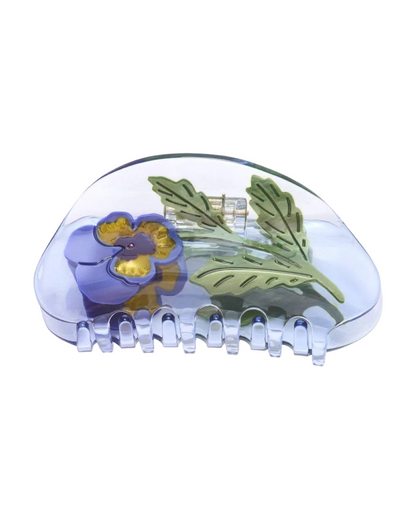 Violet Pansy Hair Claw