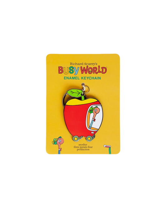 Richard Scarry Apple Car Enamel Keychain