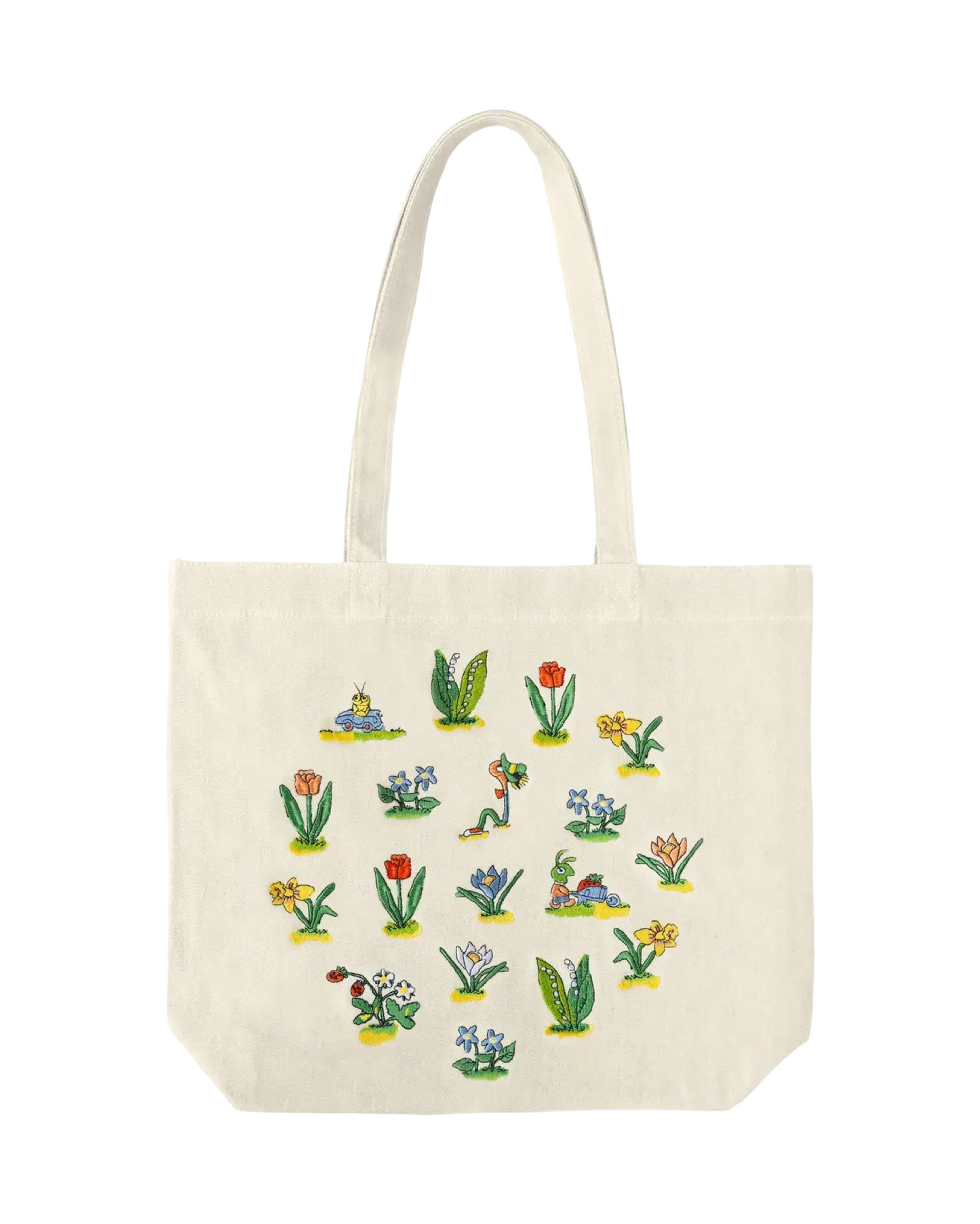 Lowly Worm Floral Embroidered Tote