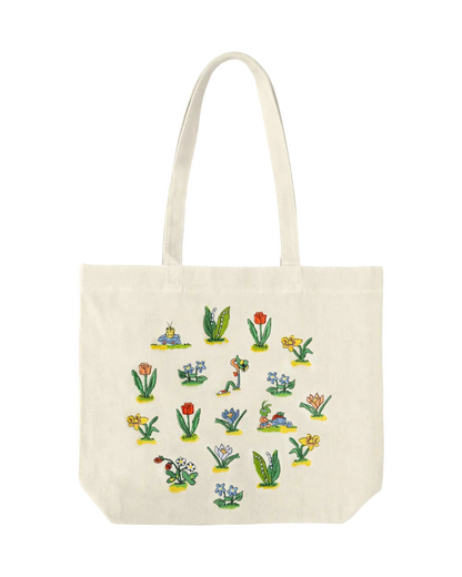 Lowly Worm Floral Embroidered Tote