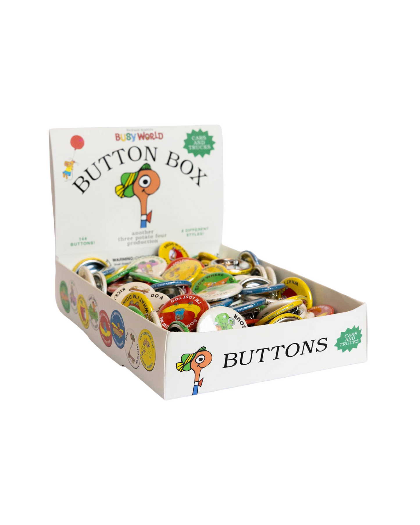 Richard Scarry Pin Button - Cars and Trucks