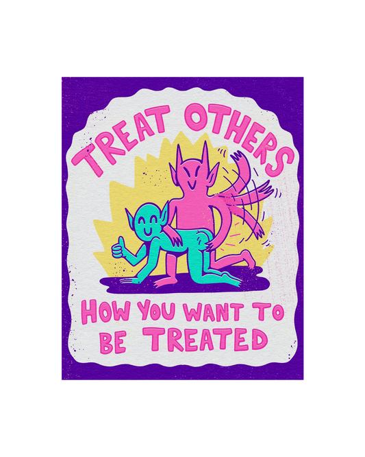 Golden Rule Risograph Print