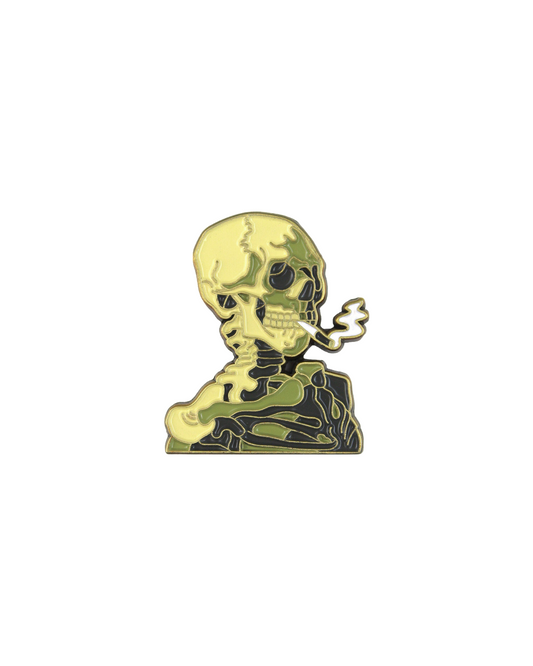 Skull of a Skeleton with Burning Cigarette  • Enamel Pin