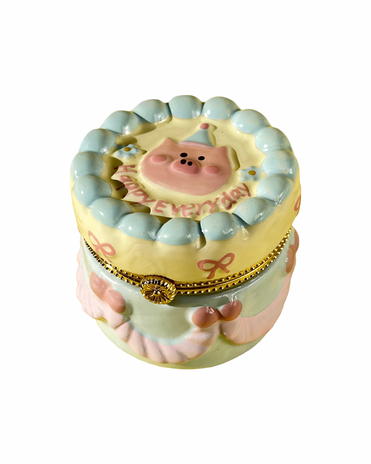 Pig Birthday Cake Trinket Box