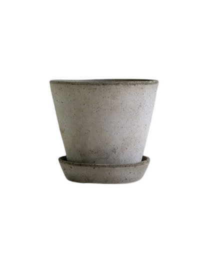 Julie Pot With Saucer - Grey