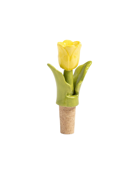 Tulip Bottle Stopper / Yellow