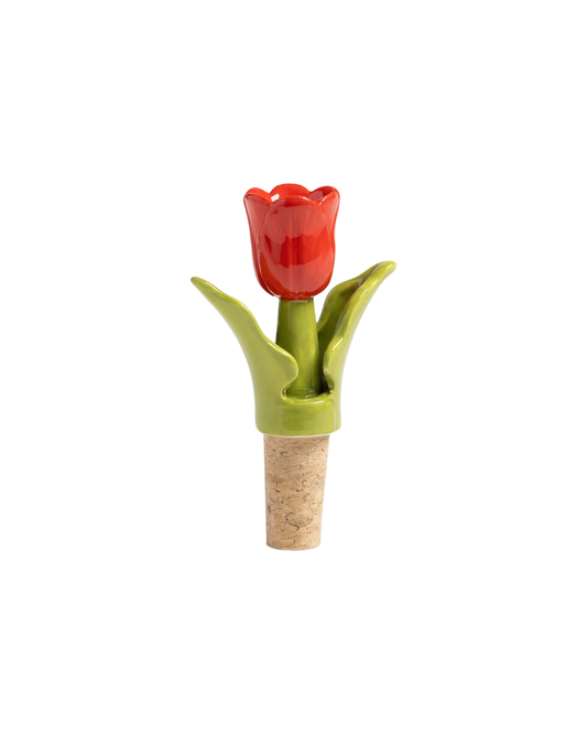 Tulip Bottle Stopper / Red
