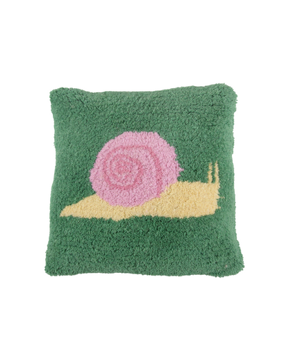 Snail In The Grass Cushion Cover