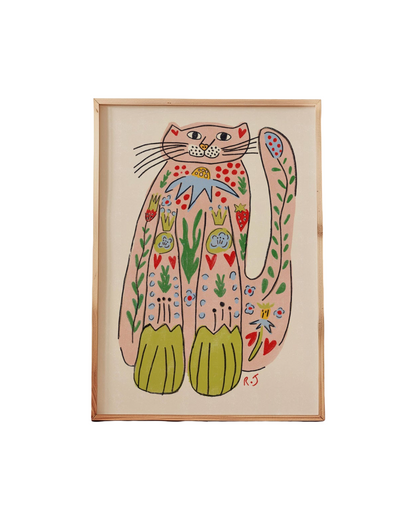 Folk Cat A4 Print