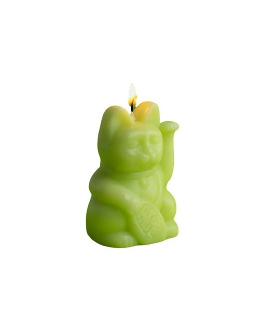Lucky Cat Candle - Green