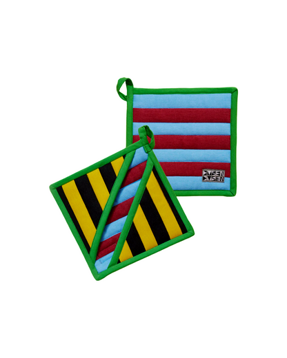Mustard Stripe Pocket Pot Holder