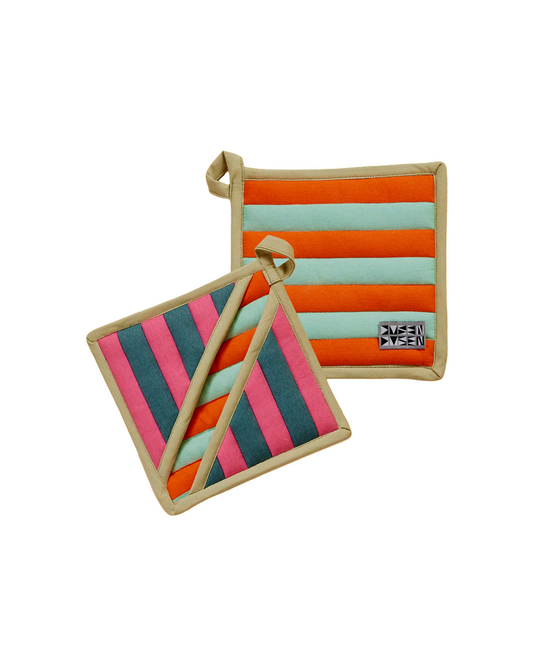 Ginger Stripe Pocket Pot Holder