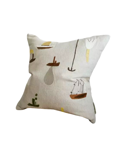 Sail with Me Embroidered Cushion