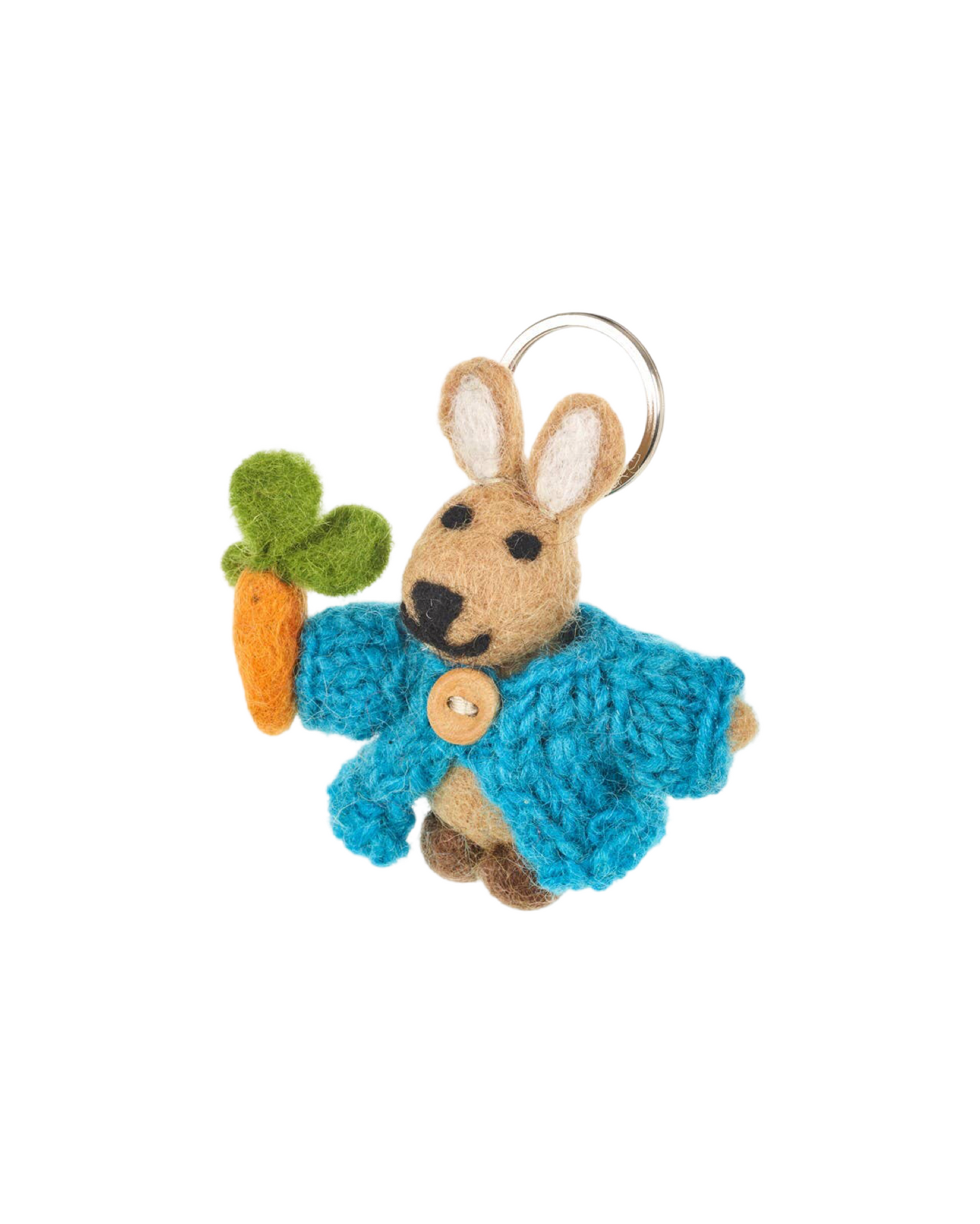 Rabbit in Cardigan Felt Keyring