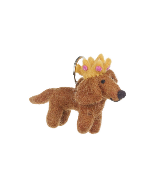Sausage Dog Felt Keyring