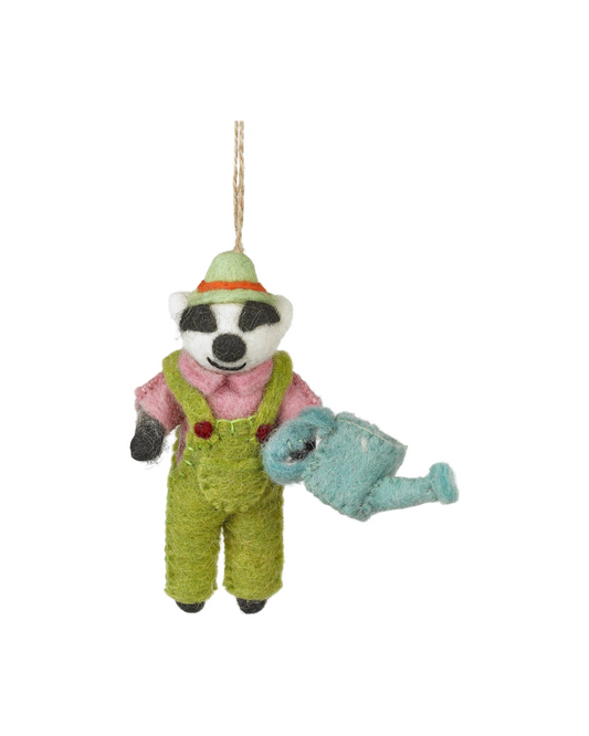 Gus the Gardening Badger Felt Decoration