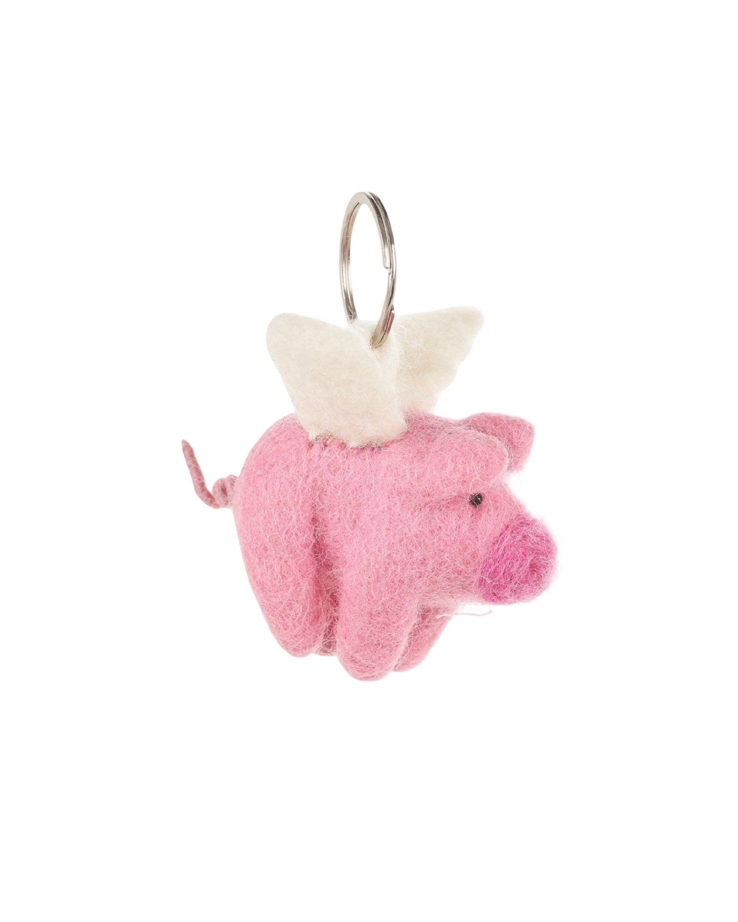 Flying Pig Felt Keyring