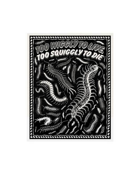 Too Wiggly to Live Risograph Print
