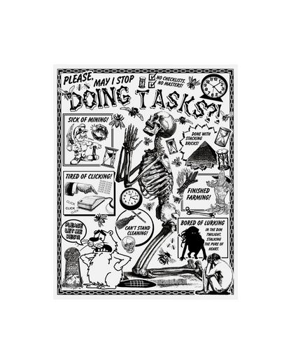 Doing Tasks Risograph Print