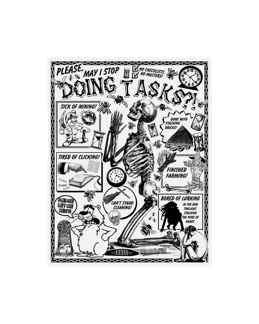 Doing Tasks Risograph Print