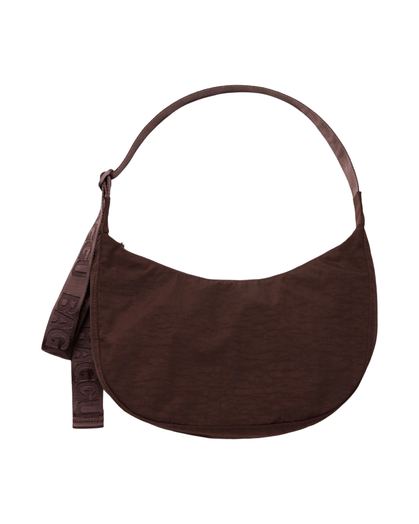 Coffee Medium Nylon Crescent Baggu