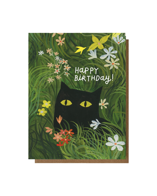 Flower Kitty Birthday Card