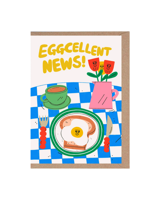 Eggcellent News Card