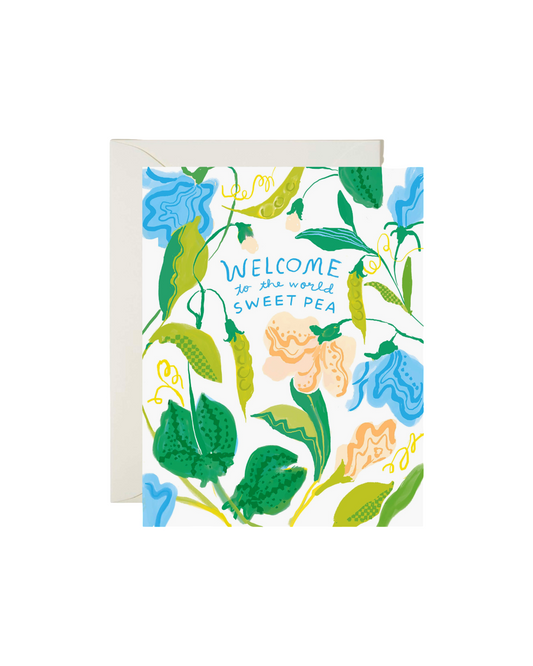 Welcome Sweet Pea Card