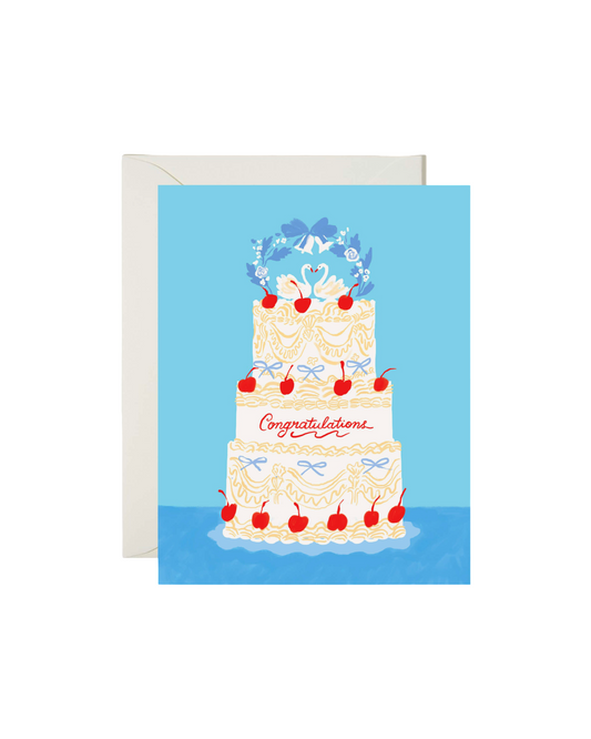 Swan Wedding Cake Card