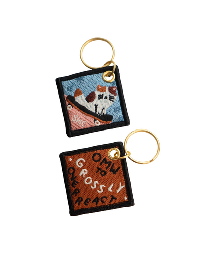 OMW to Overreact Embroidered Keychain