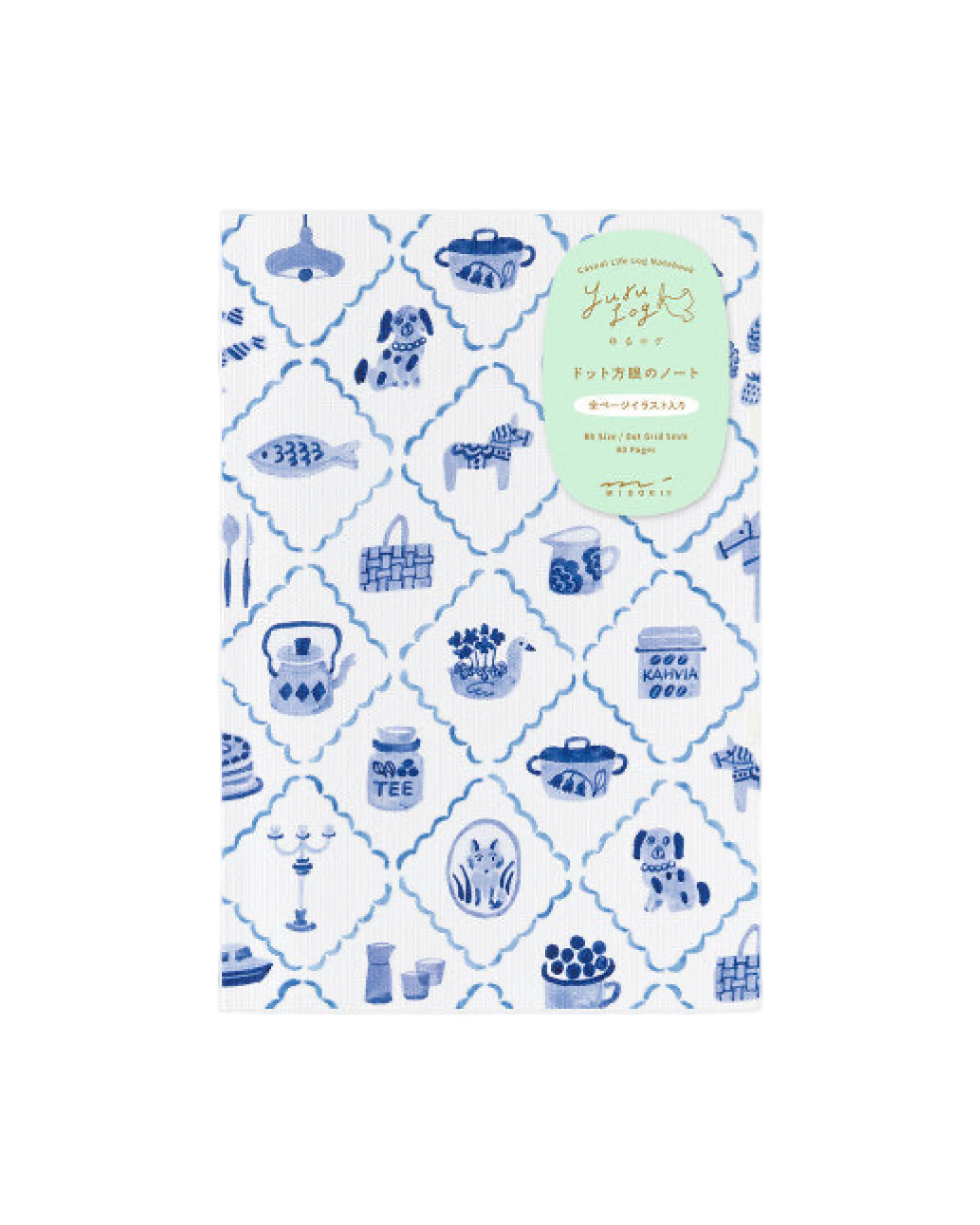 Midori Yuru Log Notebook : Blue Nordic