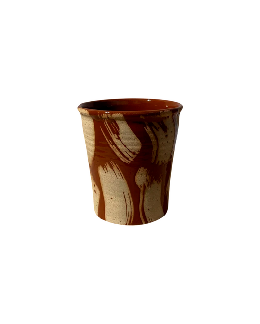 Brown Brush Stroke Pot