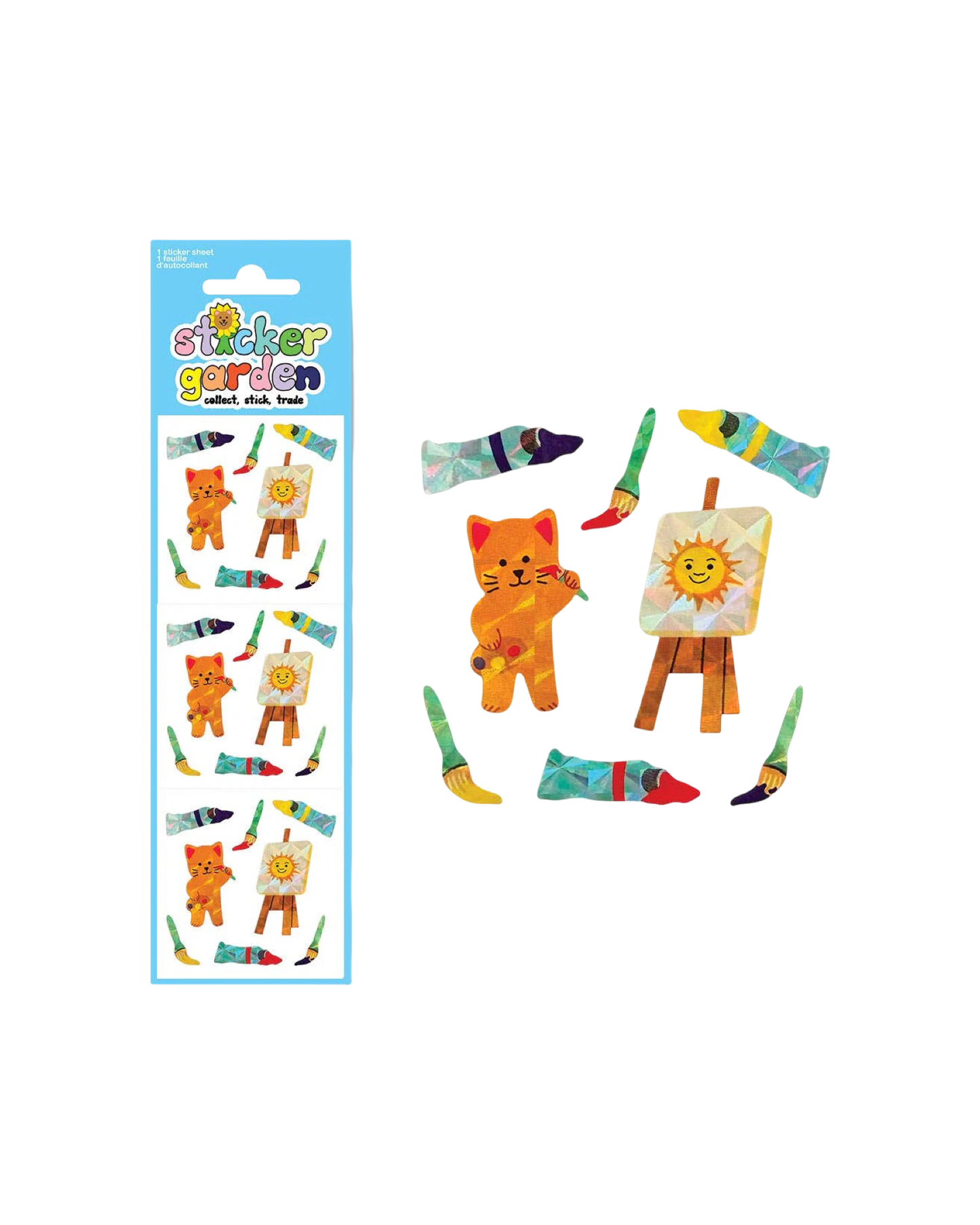 Cat Artist Sticker Sheet