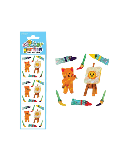 Cat Artist Sticker Sheet
