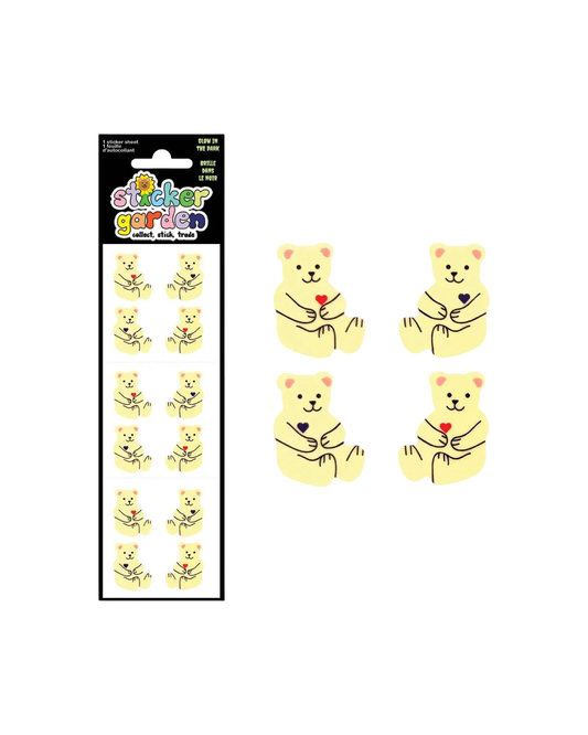 Glow in the Dark Beary Cute Sticker Sheet