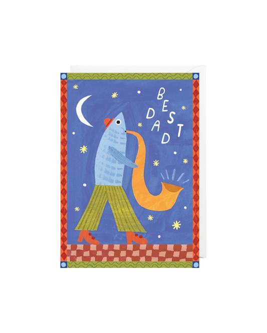 Saxophone Fish Father's Day Card