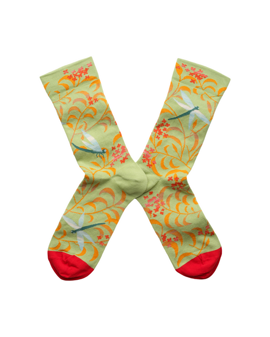 Lime Dragonfly Socks