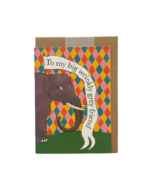 Wrinkly Elephant Card