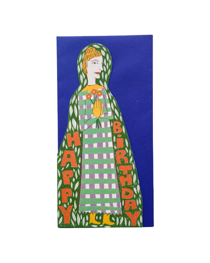 Flower Lady Shaped Card