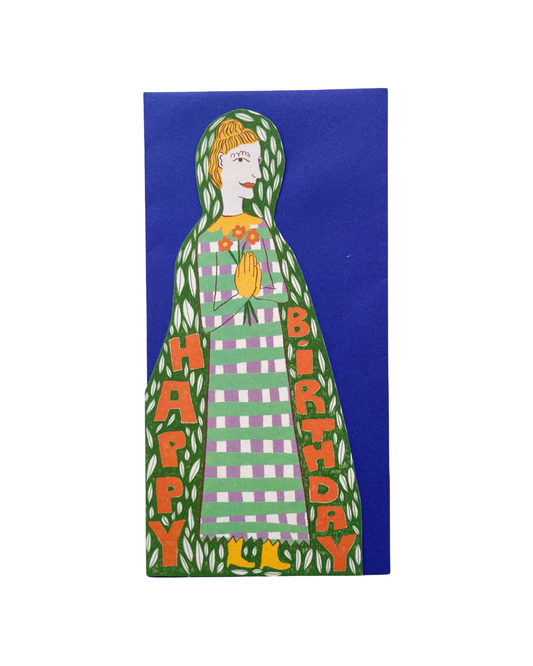Flower Lady Shaped Card