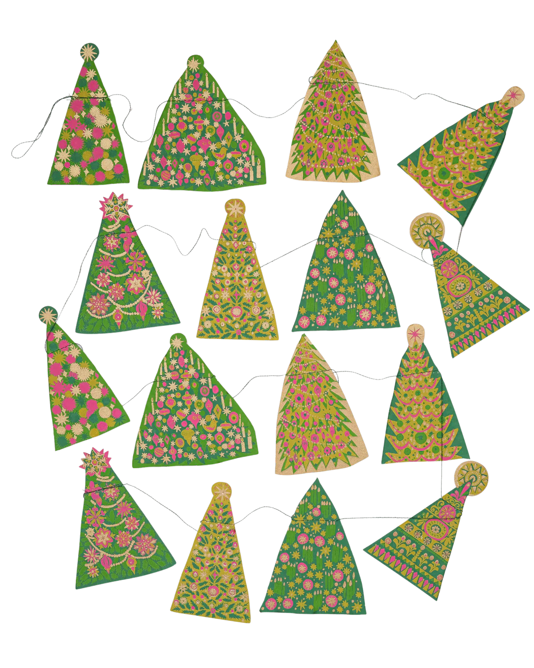 Midcentury Tree Sewn Garland