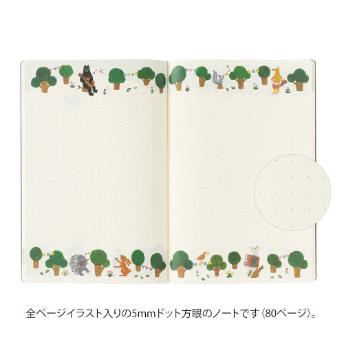 Midori Yuru Log Notebook : Forest Animals