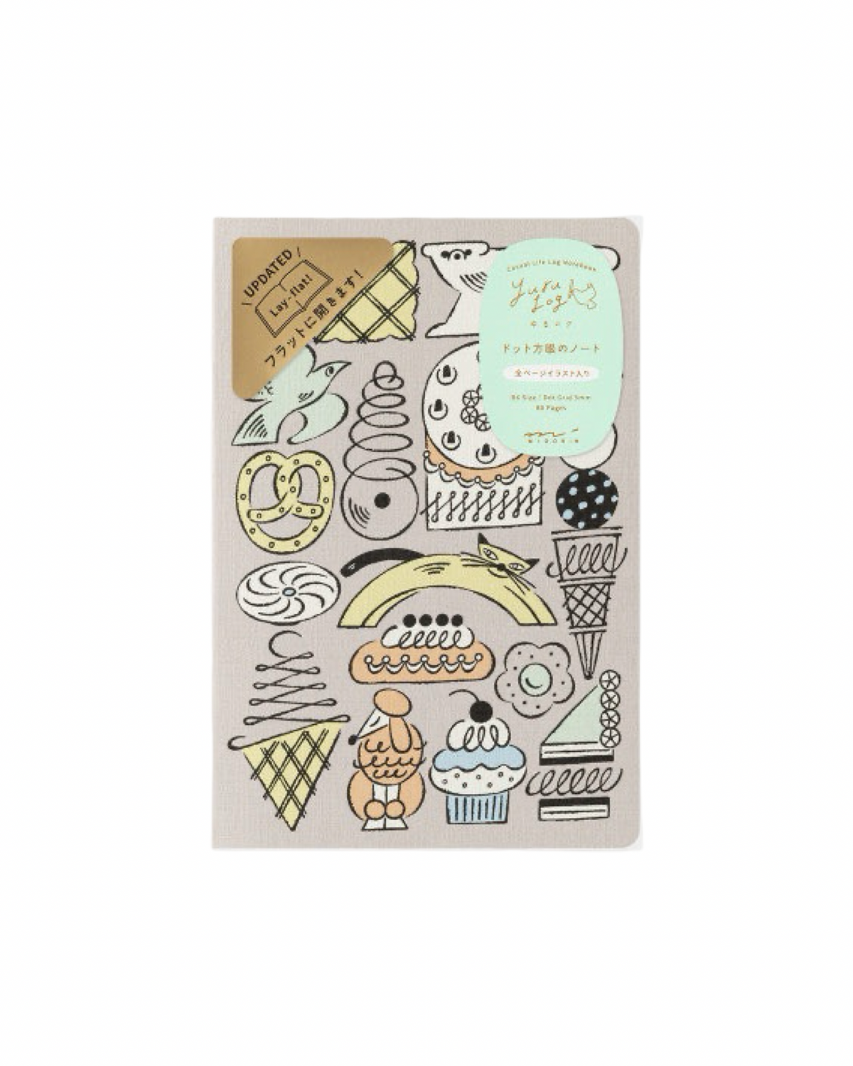 Midori Yuru Log Notebook : Sweets & Animals