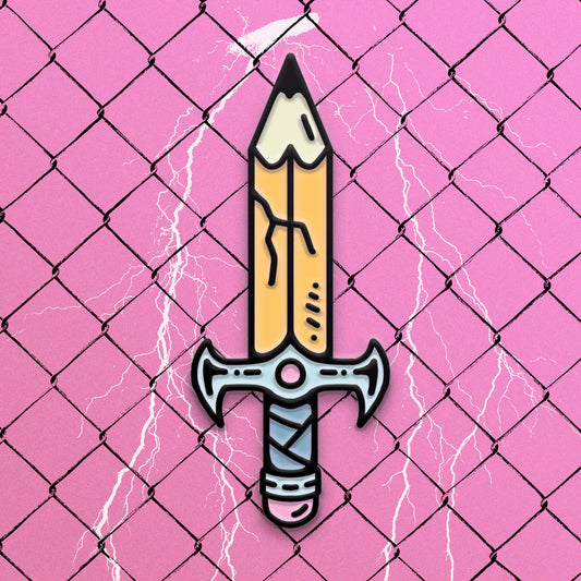 Pencil Sword Enamel Pin