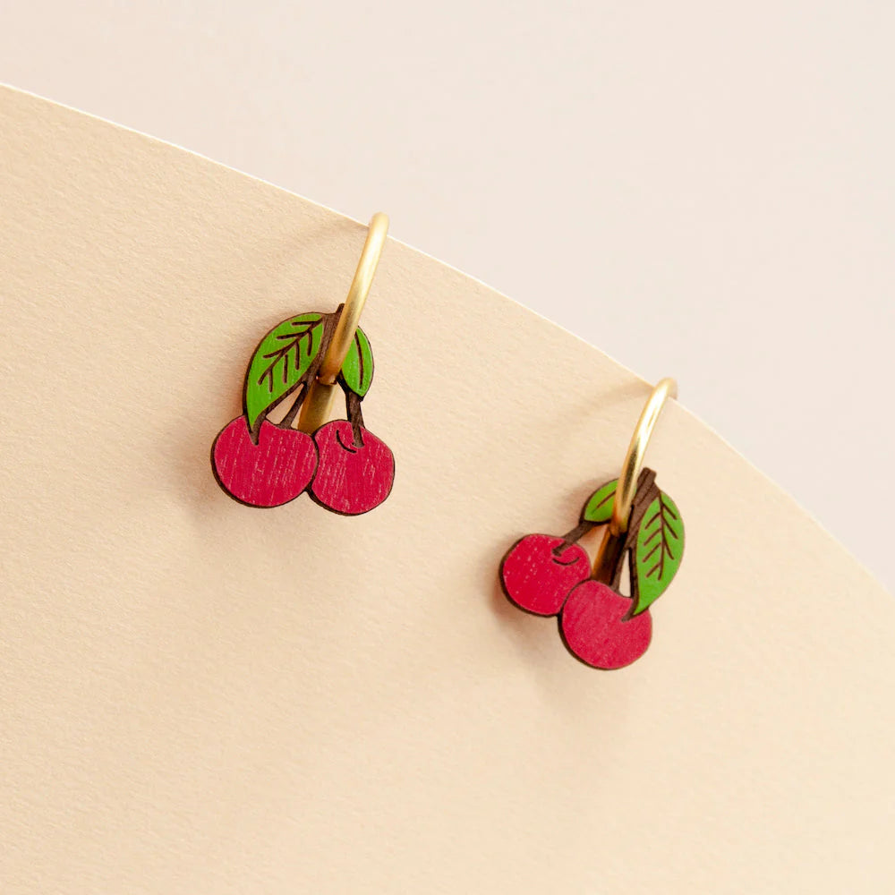 Pin Up Cherries Hoop Earrings