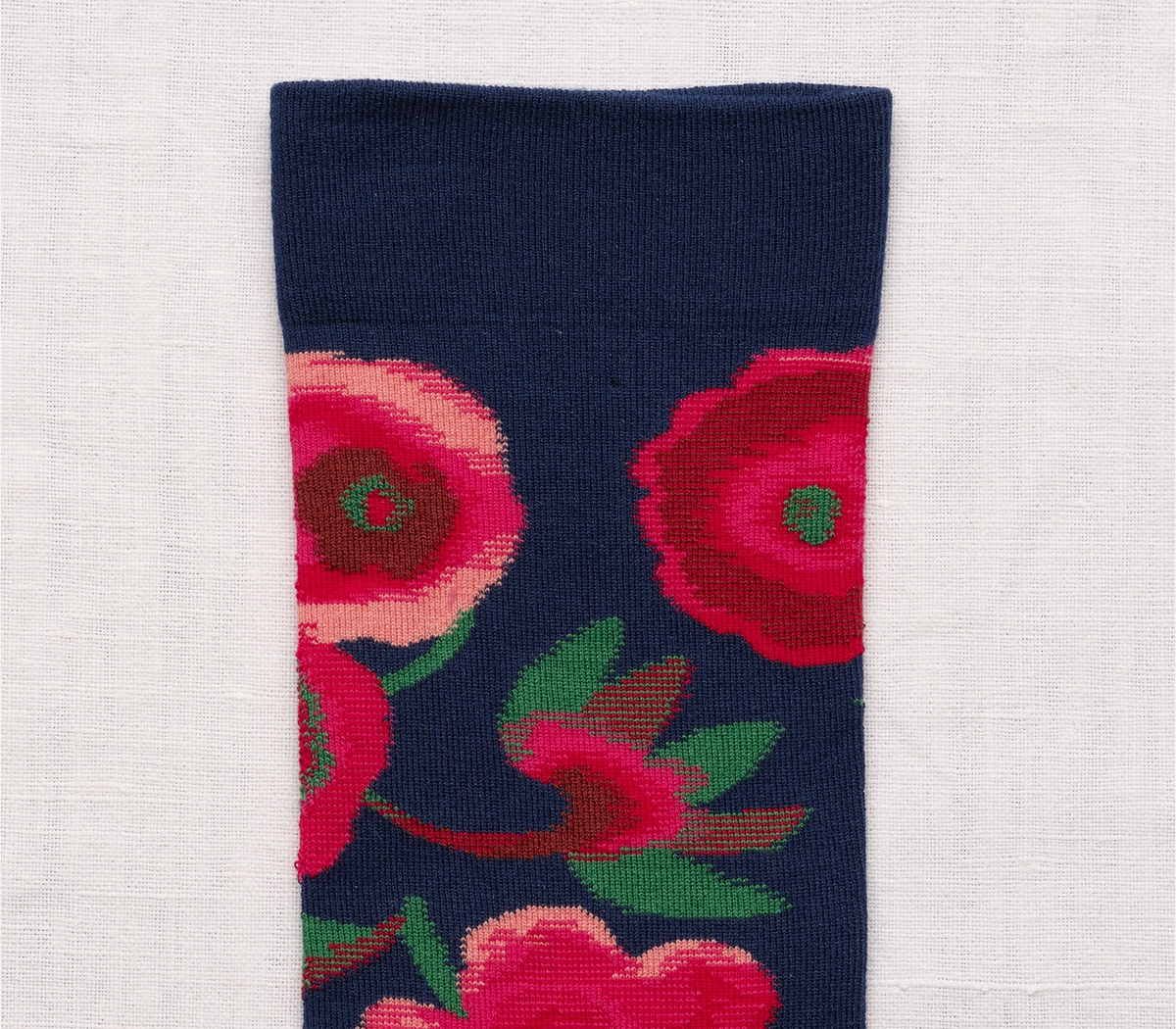 Dark Blue Flowers Socks